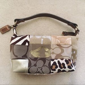 Vintage tan animal print coach handbag